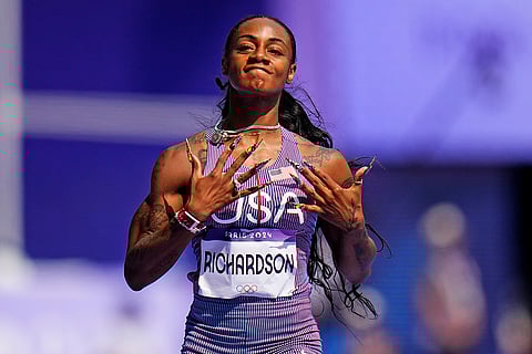 Sha'carri Richardson wins a heat in women's 100-meter